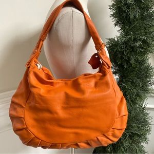 Sofia C Orange Leather Hobo Bag